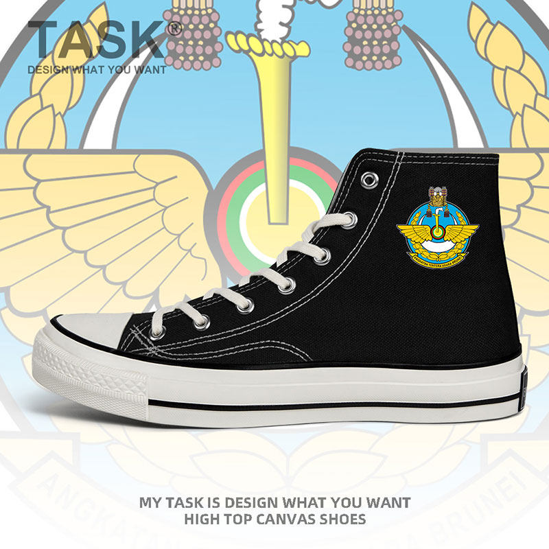 文莱brunei空军高帮帆布鞋男女硫化鞋春夏国家透气特种兵设 无界