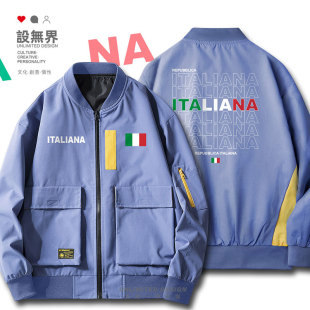 意大利Italiana叠字叠词英文国家夹克男女上衣服装潮外套设 无界