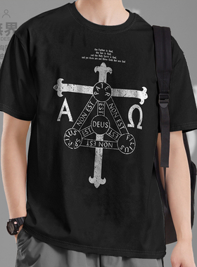 三位一体trinitas短袖T恤男女文化信仰休闲学生衣服潮夏装设 无界