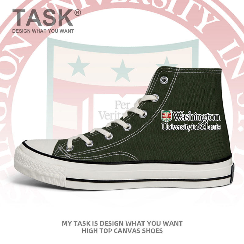 圣路易斯华盛顿wash u大学生定制名校班服高帮帆布鞋鞋子设 无界