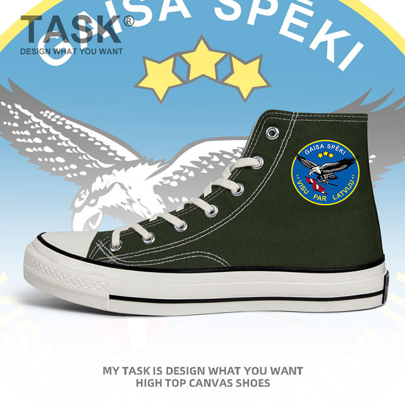 拉脱维亚latvia空军高帮帆布鞋男女硫化鞋部队夏季系带潮设 无界