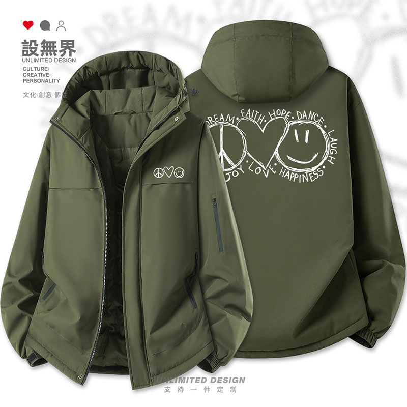 和平与爱反对战争自由平棉服外套图片