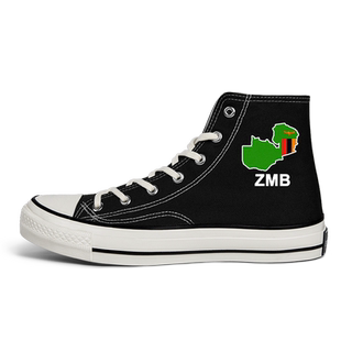 赞比亚Zambia高帮帆布鞋男女国家地图板鞋学生休闲系带潮设 无界