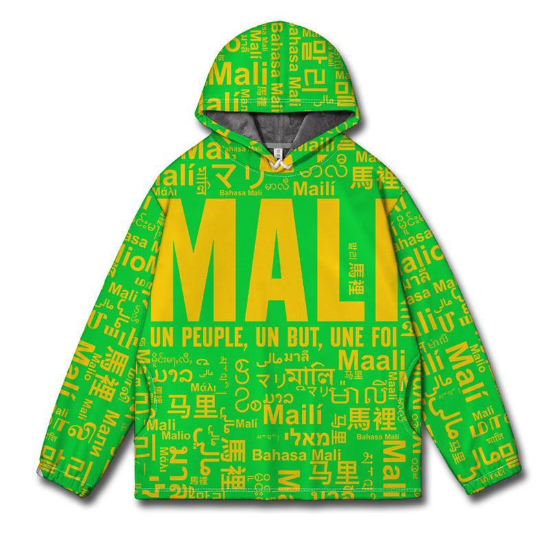 国家马里Mali大码连帽男装女卫衣