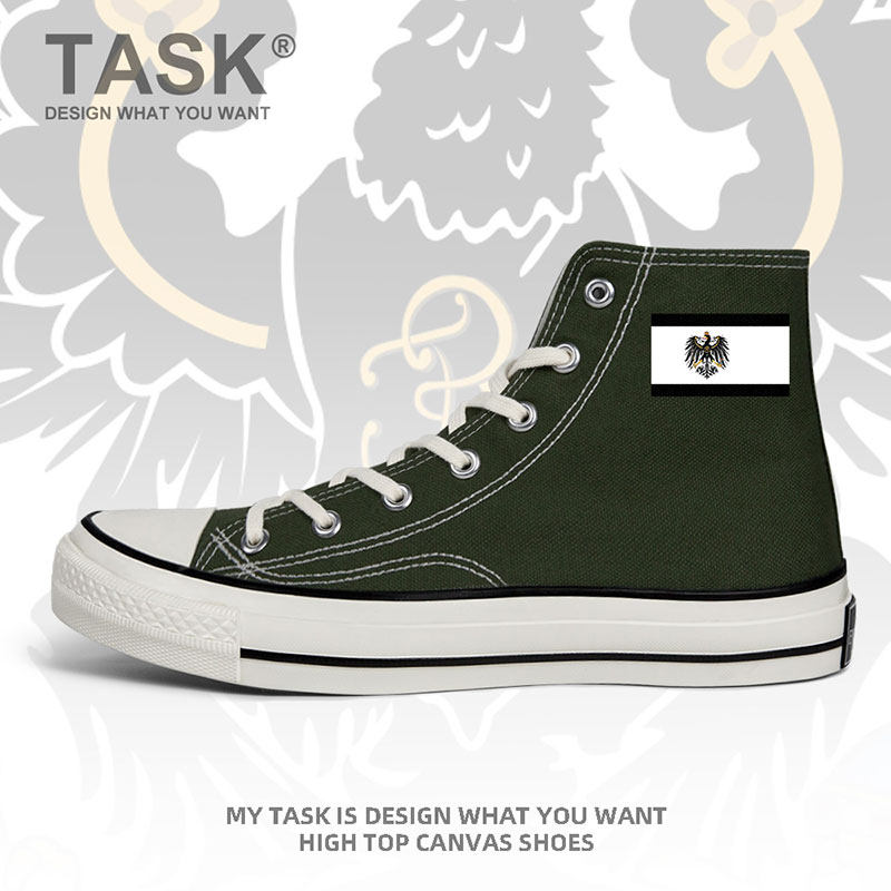 普鲁士prussia德意志文化高帮帆布鞋男女硫化鞋夏韩流学生设 无界