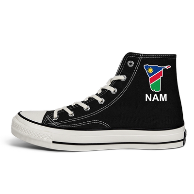 纳米比亚Namibia高帮帆布鞋男女国家地图学生夏硫化鞋鞋子设 无界
