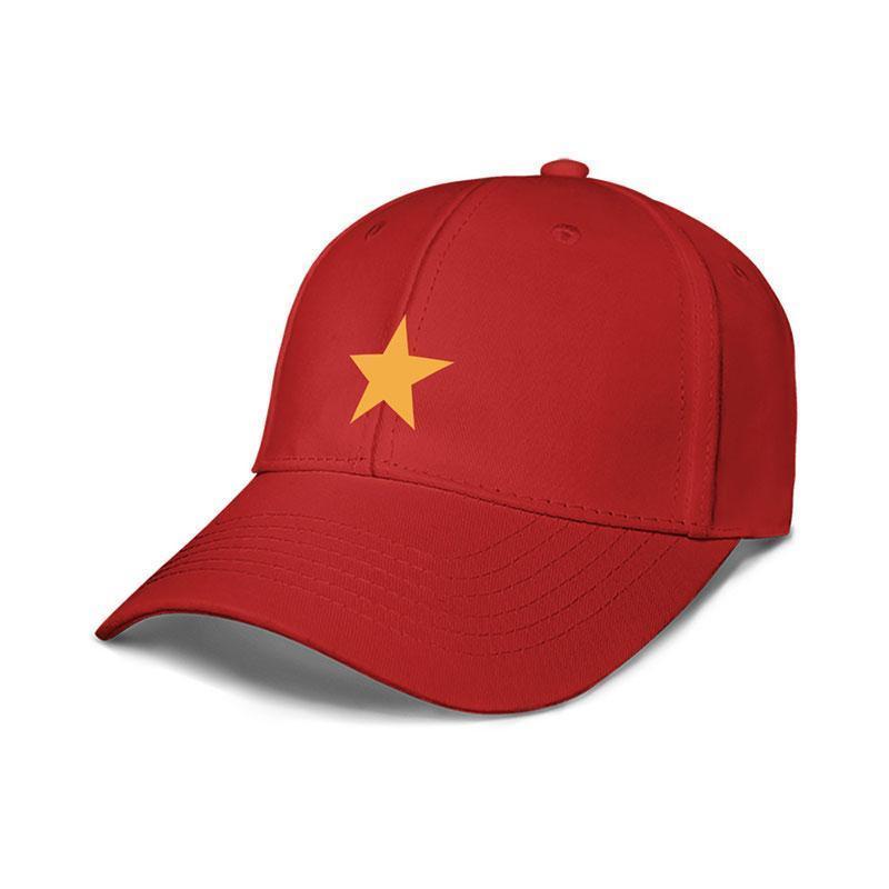 无界中国红五角星户外钓鱼帽子