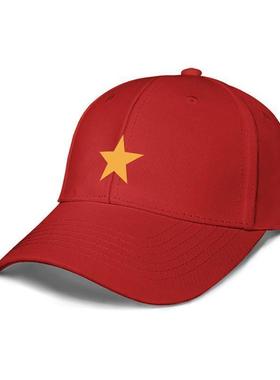 中国红五角星帽子男女鸭舌帽夏户外钓鱼防晒遮阳帽棒球帽设 无界