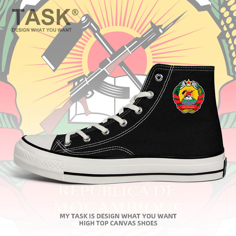 莫桑比克mozambique陆军高帮帆布鞋男女硫化鞋新款系带潮设 无界