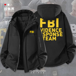 FBI美国联邦调查局证据响应小组加厚棉服男女棉袄外套0018设 无界