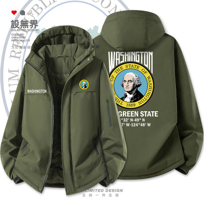 美国洲徽Washington华盛加厚棉服