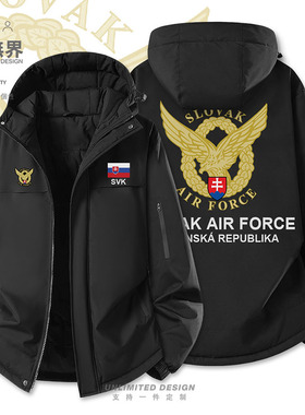 斯洛伐克Slovakia国家空军加厚棉服男女军迷印花棉衣外套设 无界