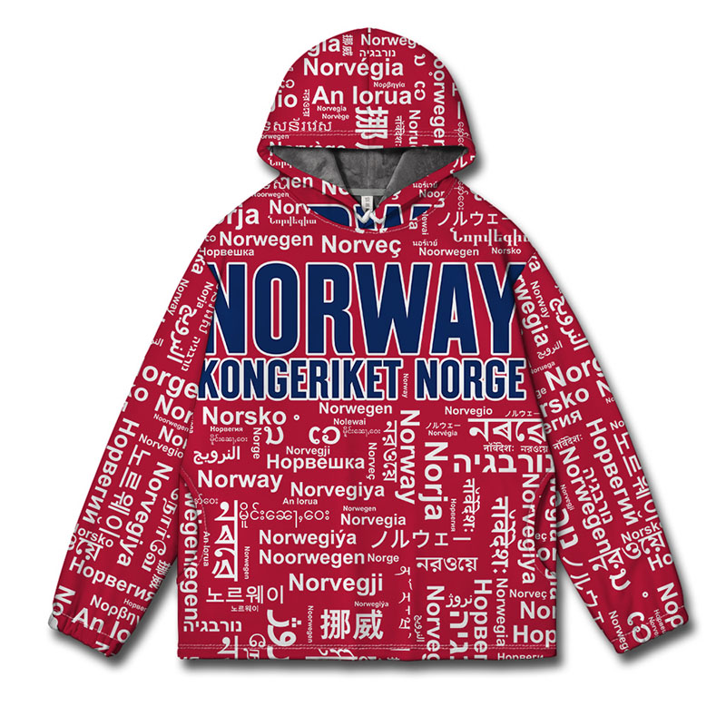 国家挪威Norway大码连帽男装卫衣