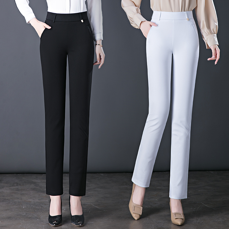 大码女裤直筒裤胖mm2026春秋新款高腰弹力休闲中年妈妈松紧腰西裤