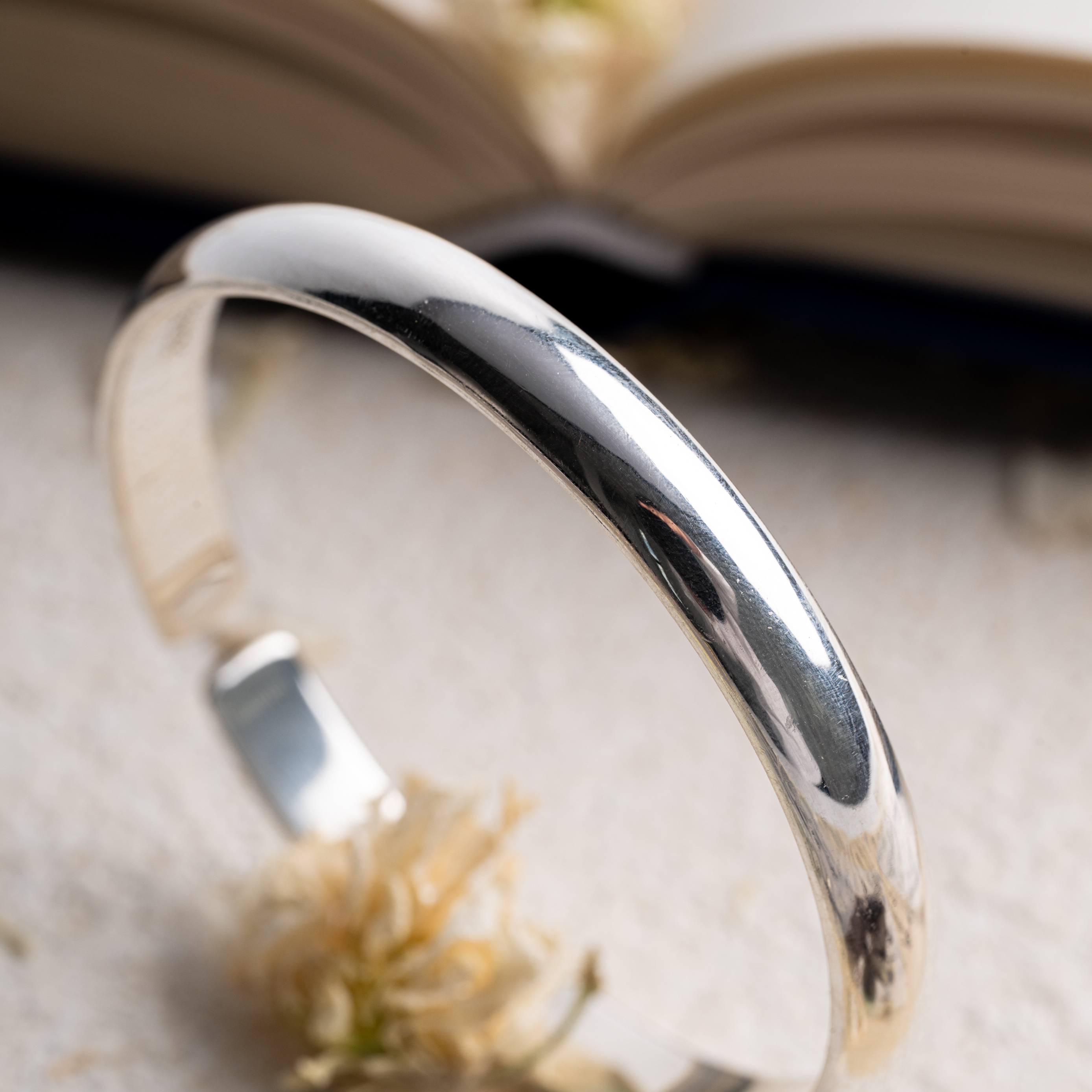 亮面泥鳅背丨足银手镯999丨古法素圈经典开口33g