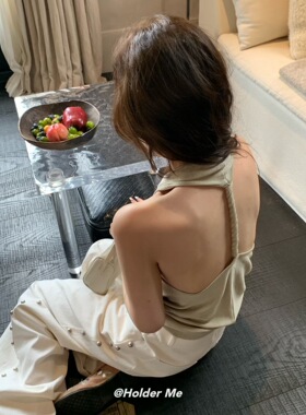 HOLDER ME 挂脖露背荡领无袖背心 2026新款春季百搭显瘦辣妹 5558