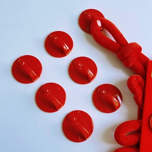 挂钩喜庆粘胶红色圆形墙壁挂免打孔挂钥匙衣帽架钩子挂中国结粘钩