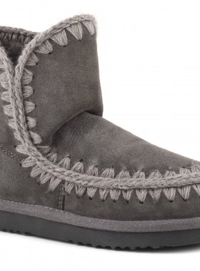 MOU雪地靴2025年冬短筒雪地靴羊皮毛一体运动加厚防滑棉鞋16厘米