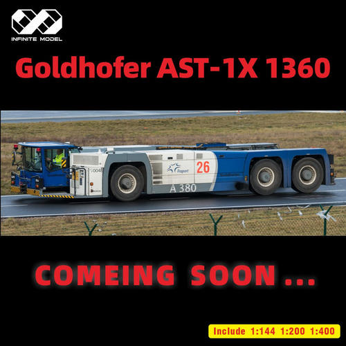 预售无穷模型AST-1X1360抱轮推车1 :200抱轮车飞机推车场景配JCGJ
