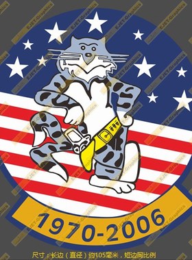 F-14 TOMCAT VF-31 1970-2006防水个性笔记本贴车贴行李箱贴