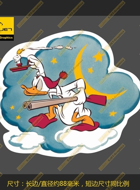 第415夜间战斗机中队标志个性新款笔记本贴纸车贴行李箱贴