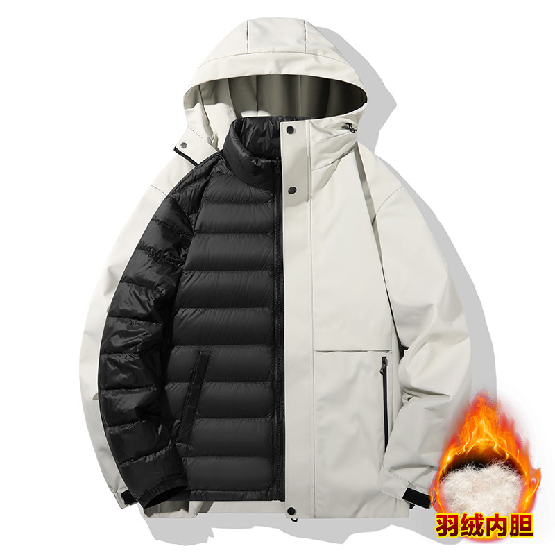 冬季三合一羽绒内胆防水冲锋衣
