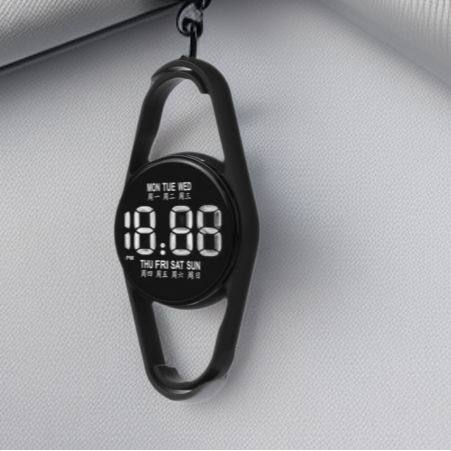 LED防水夜光钥匙扣H7迷你水滴电子挂件表学生便携实用小挂表