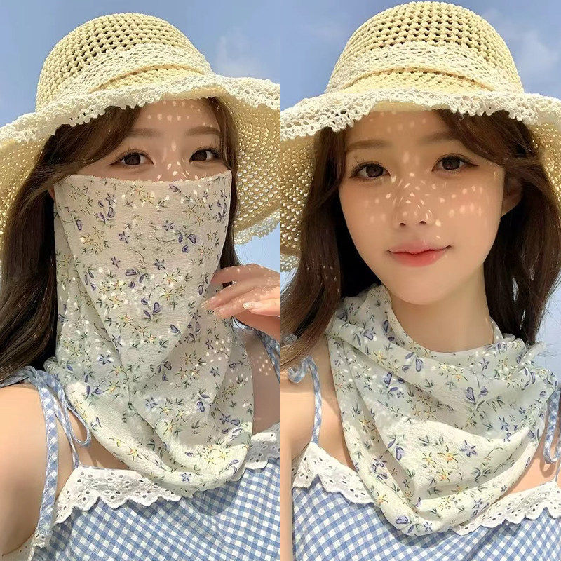 夏季网眼防晒护颈围脖丝巾