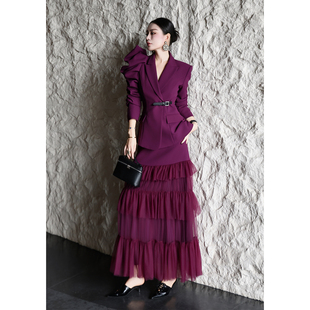 新款 外套半身裙套装 时尚 女设计感小众西装 减龄职业套装 2025年秋季