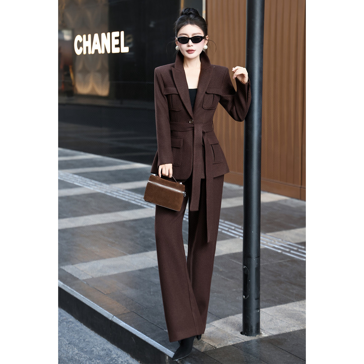 欧美法式女装秋冬高级感西装套装女通勤老钱风气质羊毛呢子两件套,女装/女士精品,时尚套装,淘宝优惠券,粉丝福利购,淘宝优惠卷