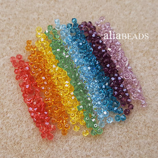 aliabeads スペシャル | オーストリア輸入クリスタル レインボーセット ～ 5328 レッド・オレンジ・イエロー・グリーン・ブルー・パープル 3/4mm