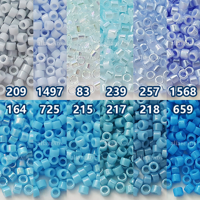 MIYUKIDB古董珠浅蓝色系套装