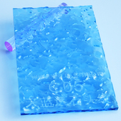 透明天蓝石头纹亚克力板彩色水波纹有机玻璃面板隔断装 饰加工盒子