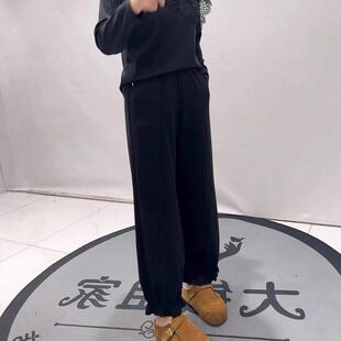 芮娜依莲3703初冬新款花苞毛呢裤加大码女装胖妹妹显瘦气质裤高腰