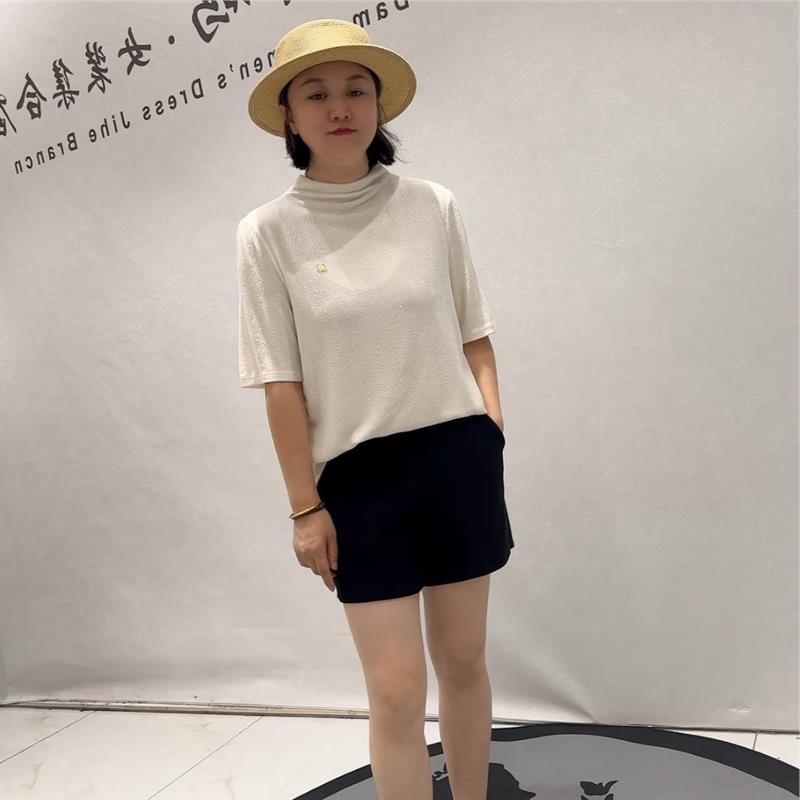 2026初秋新款芮娜依莲大码女装胖mm打底衫9232打底短袖气质衫上衣