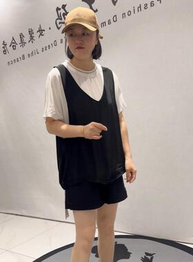 2026夏季潮流T恤打底衫天骄一生水25208短袖大码女装显瘦假两件衫