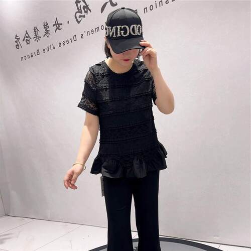 2026夏季女权贵族打底3323女人味设计感气质蕾丝衫大码女装T恤