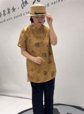 2026夏芮娜依莲打底5157旗袍衫短袖衫加肥加大码女胖mm时尚T恤