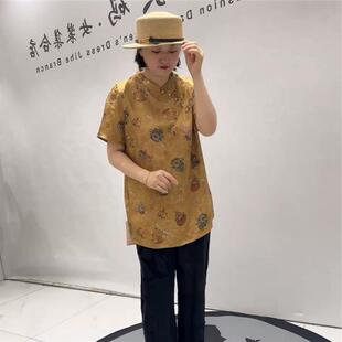 2026夏芮娜依莲打底5157旗袍衫短袖衫加肥加大码女胖mm时尚T恤