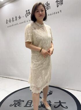 芮娜依莲时尚潮流胖mm夏装5812连衣裙大码女装显瘦气质旗袍裙