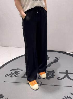 女权时尚大码女裤2026夏季潮裤2719棉麻料舒适200斤休闲裤