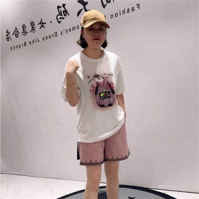 针丝缘时尚潮流T恤2026夏装2288X半落肩两侧开衩遮肉减龄T恤衫