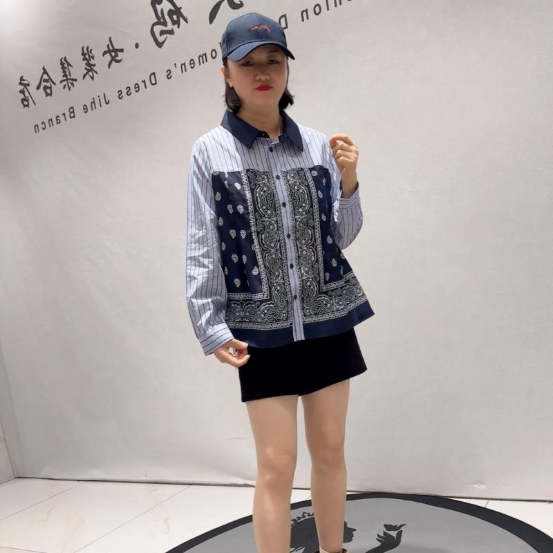 2026春装新款芮娜依莲A版衬衫大码女装胖妹妹气质200斤T恤衫5391