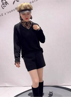 2026春芮娜依莲上衣醋酸面料打底衫大码女装气质衫200斤T恤女5529