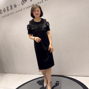 芮娜依莲时尚潮流206夏装连衣裙大码女装胖妹宽松显瘦气质裙5829