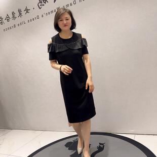 芮娜依莲时尚潮流206夏装连衣裙大码女装胖妹宽松显瘦气质裙5829