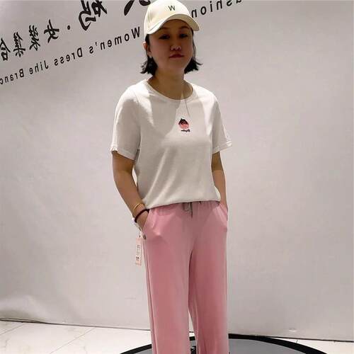 2026初夏新芮娜依莲胖mm打底衫5632圆领短袖T恤大码女装减龄上衣