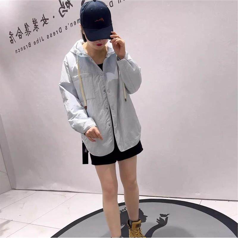 针丝缘大码女装2026春装胖mm外套1206连帽薄棉服外套减龄显瘦款