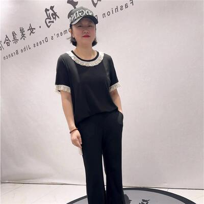 女权贵族3587夏潮流T恤加肥加大短袖上衣气质衫加大码女装打底