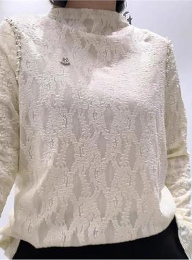 2026春季新芮娜依莲上衣蕾丝衫大码女装胖妹妹气质衫200斤T恤5543